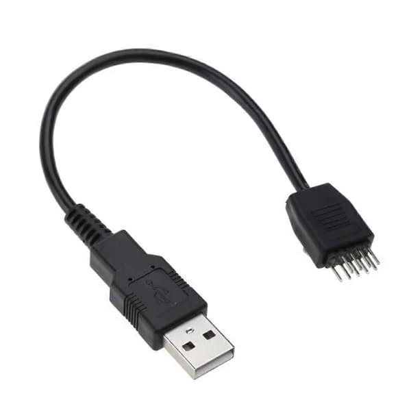 9-pin USB-header til USB-kabel, USB 2.0 Type A han til 9-pin han bundkortkabel Black