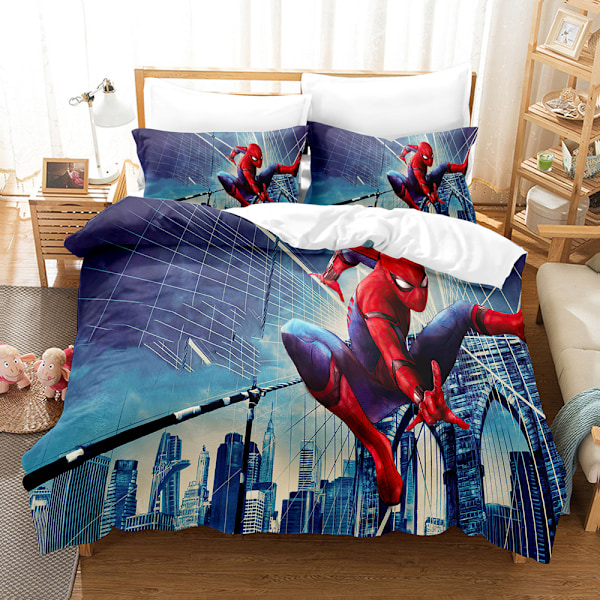 Digitaltryckt Spiderman Sängkläder Tredelat Set Pojkar Marvel Amazon Gränsöverskridande 3D Sängkläder I 140*210