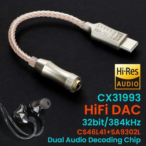 ALC5686 USB Typ C DAC Hörlursförstärkare 3,5 mm Utgång 32bit 384KHz Förstärkare 1