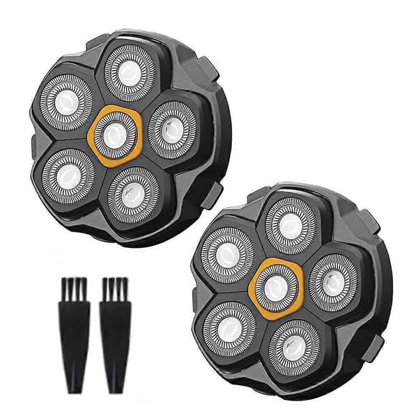 2 stk 6-blads magnetisk erstatningsbarberhode, vaskbare barberbladshoder erstatning for hodebarbermaskin for menn