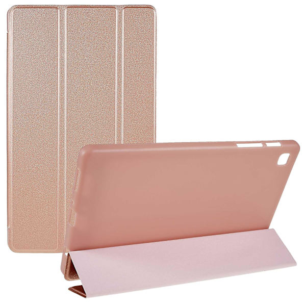 För Samsung Galaxy Tab A7 Lite 8,7-tums inre bikakedesign Anti-fall Anti-scratch Läderfodral Tablet Auto Wake/Sleep Cover med Tri-fold Stativ Rose Gold