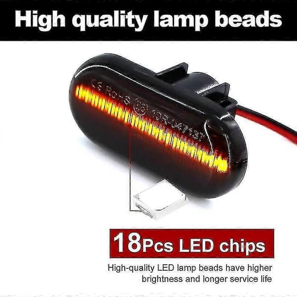 2 stk LED blinklys sidemarkør for Dacia Duster 2011-2017 Dokker Lodgy Smart Fortwo 2PC Dynamic