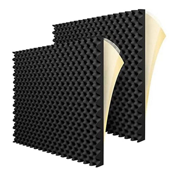12 pakkaus itseliimautuvat akustiset vaahtomuovipaneelit tulenkestävät äänieristyskäsittely seinäpaneelit, vähentävät melua Black