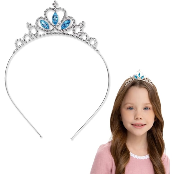 1pcs Princess Crown Headband with Rhinestones for Girls and Women, for Weddings, Proms and Special Events