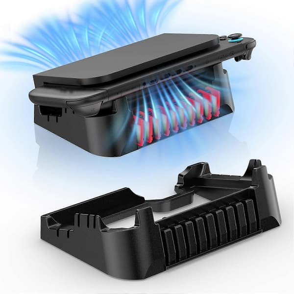 Vaakateline Switch/OLED-konsolille - 10 pelikorttipaikkaa, tilaa säästävä Black
