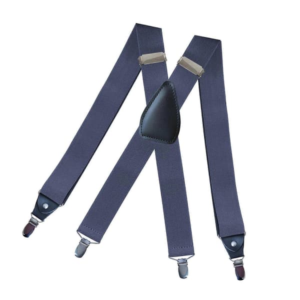 Herreseler Elastiske Stropper Solid Kraftig 4 Klips Justerbar Unisex Sort Denim Blue