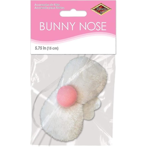Pehmokankaasta Bunny Nose pääsiäisjuhlatarvikkeet, Halloween-asusteet, 5,75", valkoinen/vaaleanpunainen
