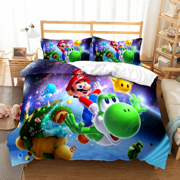 Uusi kolmiosainen sarjakuva Mario digitaalipainettu vuodevaatesetti