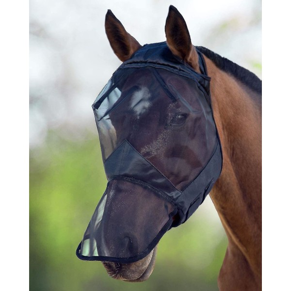 Caremaster Fly Mask Uv Protection With Nostrils Black L