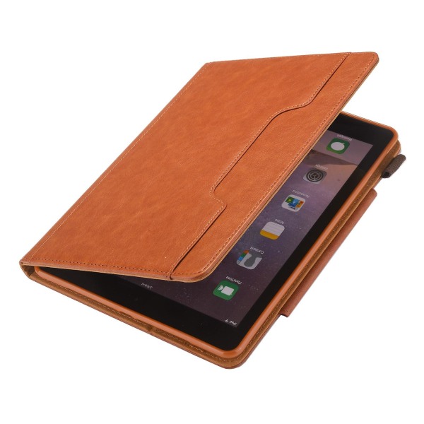 Crazy Horse Læder tegnebogsstativ Smart etui til Ipad 9,7-tommer (2018)/9,7-tommer (2017)/9,7 tommer (2016)/air 2/air Brown