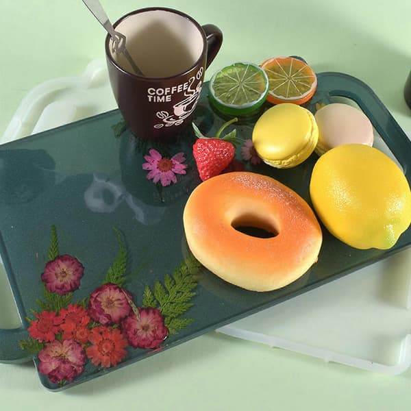 DIY Frukt Te Kopp Brett UV Krystall Epoxyharpiksform Serveringsfat Silikonform