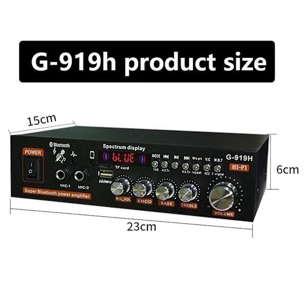 1000w Hjemme-Strømforstærkere Audio Bluetooth Amplificador Subwoofer Højttaler-g