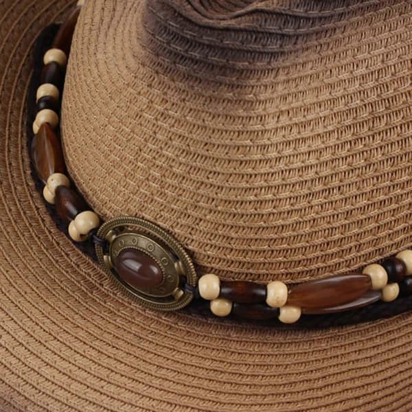Western Cowboyhat, Strandhat, Solhat til Udendørsbrug Khaki
