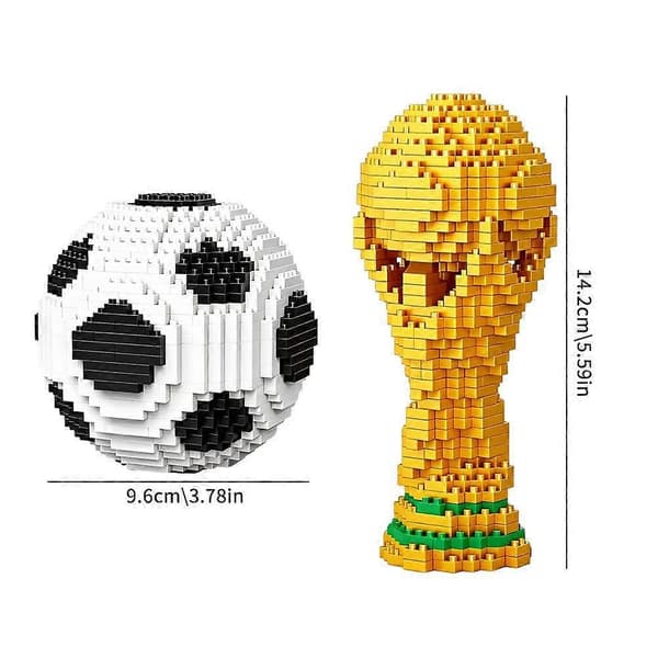 Ultimat present: 900 st VM-trofé & boll byggklossset Black