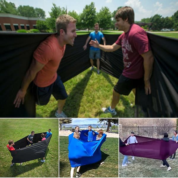 Elastiskt träningsband för teambuilding-spel och aktiviteter – hög elasticitet, stor kompression Black Circumference 600*75CM