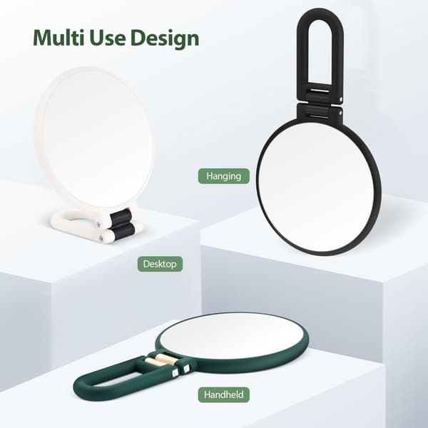30x Double-Sided Magnifying Mirror, 1x/30x Magnification - Portable Handheld Makeup Mirror, 360° Adjustable Handle white