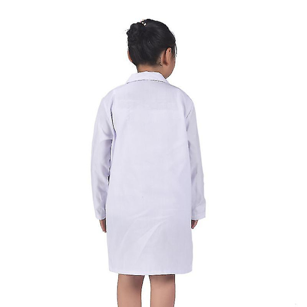 1 stk. Barnekjole Hvit Lab Frakk Uniform Topp Ytelse Kostyme Medisinsk THIN S