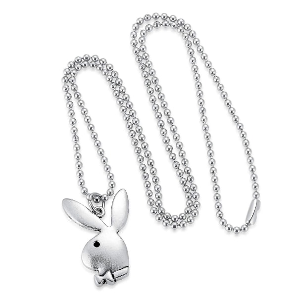 Playboy Bunny-halskæde 24" Rolo-kæde i 304 rustfrit, med antik zinklegering Play Boy Rabbit Cha