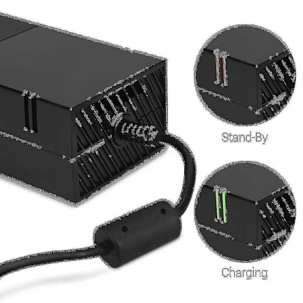 Xbox One Strømforsyning, [Oppgradert Versjon] Xbox Strømadapter Erstatningslader Strømkabel Kompatibel Microsoft Xbox One, Spenning 100-240v)-p