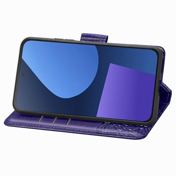 Fjärilsblomma Läderfodral Till Fairphone 5 Dark purple