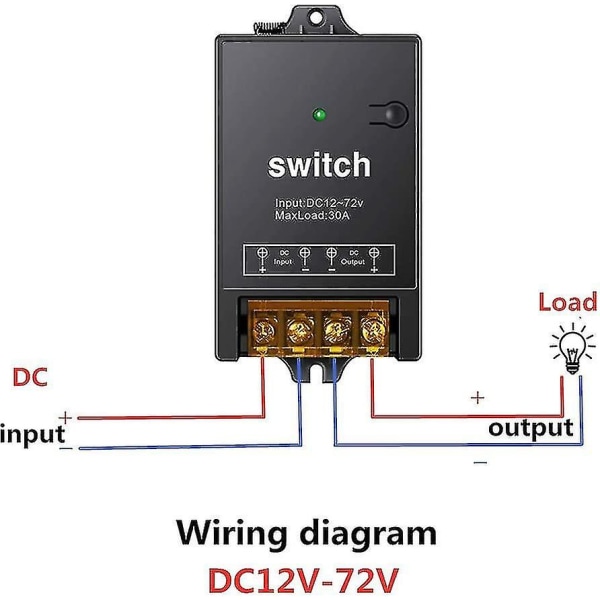 Trådlös fjärrkontrollbrytare, DC 12v/24v/48v/72v/ Rf fjärrkontrollljusbrytare för pumpsäkerhetssystem Dörrgardinportspärrar Etc. Med 1600