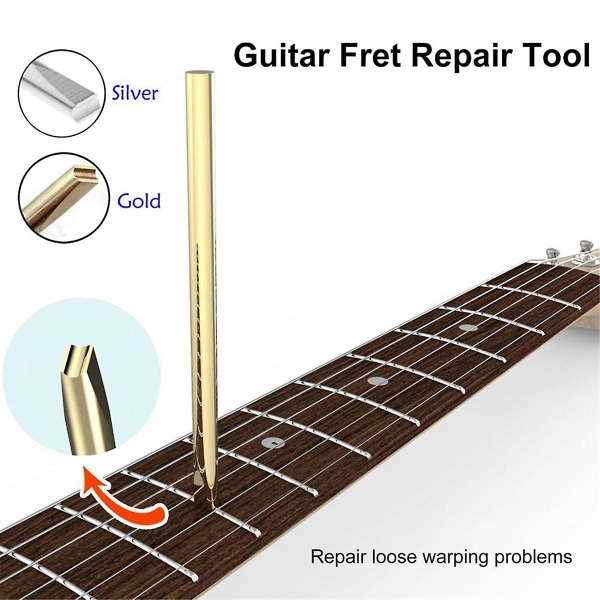 Golden Guitar Fret Setter Professionell metall Guitar Fret Wire Setter Viktigt verktyg för att reparera återställning Gold