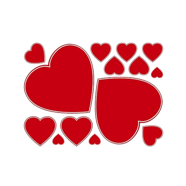 1 ark Valentine Gulvklistremerker Rød Kjærlighetsformede dekaler Romantiske hjerteklistremerker Rød Red 40.00X30.00X0.01CM