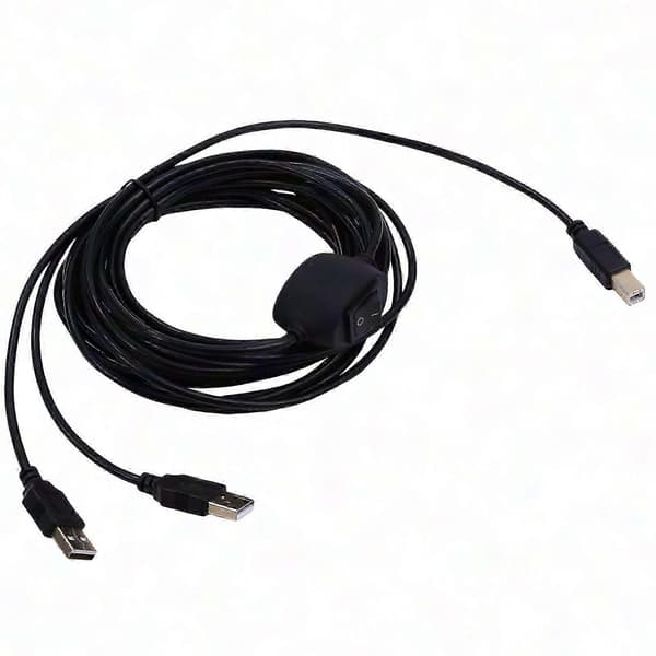 USB A til B hann-til-hann skriverkabel, 2-i-1 dobbel datamaskin skriver splitter tilkoblingsløsning Black B