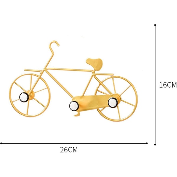 Cykel knagerække Vægmonteret jernkrog, til cykeldekoration til entré soveværelse Badeværelse Stue 2 stk (guld)