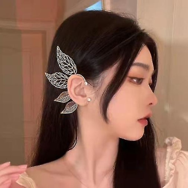 Elf Ear Cuffs Fairy Clip On Earrings Wing Cuff Wrap øredobber silver