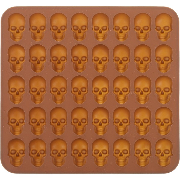 Silikon Form Silikon Godis Skalle Huvud Skelett Molds Gummy 3d Choklad chocolate 16.8X15.9X1CM