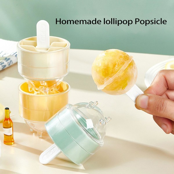200 ml iskuleform Enkel utforming Kaldbestandig DIY Lollipop Ice Ball Form Hjemmeforsyning Tianyuhe Lemon Yellow