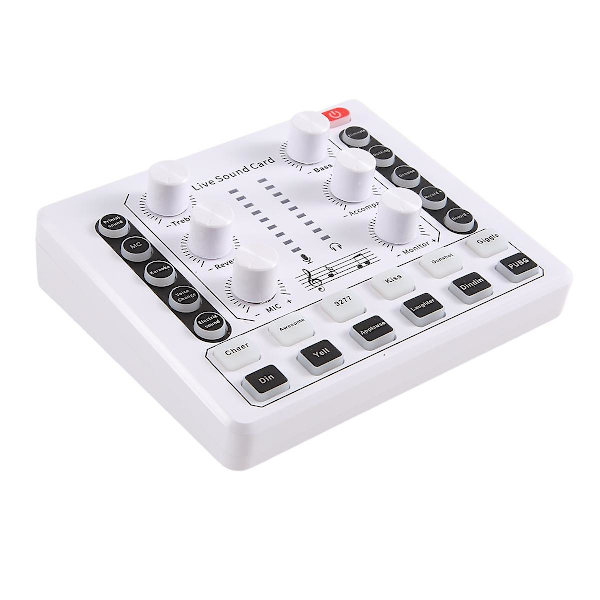 M8 Audio Interface Podcast Udstyr Caster - Alt i Ét - Bærbart Podcast Production Studio med Premium Mic Preamp White