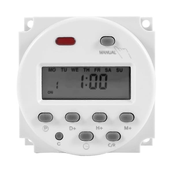 LCD Digital Kontroll Strøm Programmerbar Timer DC 12V 16A Tidsrelébryter Utgave 0627