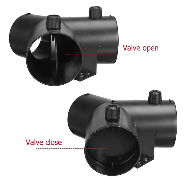 75mm Y-formet Parkeringsvarmer Luftventil Udluftningsforbindelse med dobbelt reguleringsventil klap til Webasto Luft Black