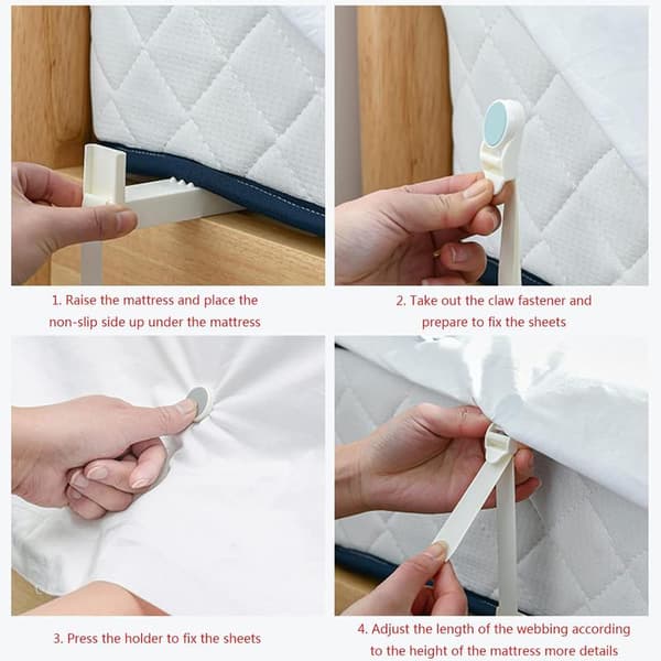 Adjustable Sheet Fastener Strap - Durable Non-slip Sheet Holder Clip Invisible Buckle Fixed Tool Bedding Clip Needle-free