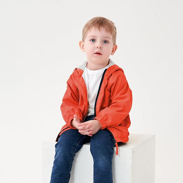 Børne Vindjakke, Baby Print Vindtæt Frakker Vindjakke Pure Red 2-3years