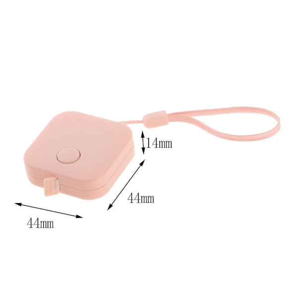 2xsoft Retractable Mini Måttband Tejp Clear Markerad Rosa