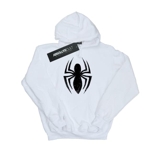 Marvel Dame/Kvinner Spider-Man Ultimate Spider Logo Hettegenser L Hvit White L