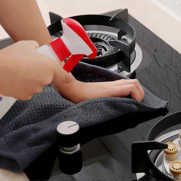 6-pack Premium 100% Bomull Frotté Diskhanddukar, Superabsorberande Disktrasor med Hängögla Dark gray 34*73cm