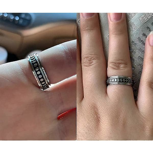 Angstring til kvinder - Spinnerring til angstlindring - Stressring - Anti-angstringe til kvinder Blue S