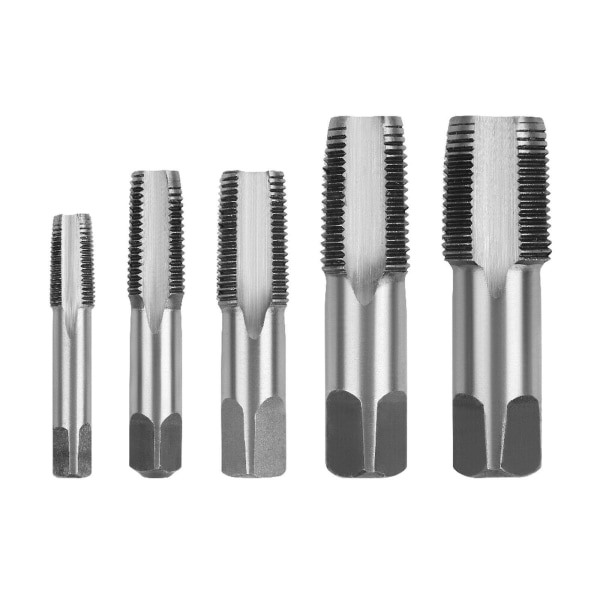 Sats med 5 NPT-rörset gängformande gängtappar kolstål 3/8\" 3/4\"