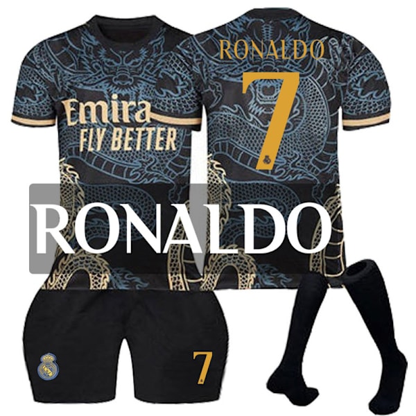 2023-2024 Real Madrid Dragon Sort Special Edition Børnefodboldtrøjer Nr. 7 RONALDO No.7 RONALDO 22