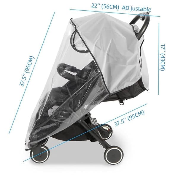 Universellt regnskydd för barnvagn, 5-i-1-skydd - Transparent regnskydd för barnvagn
