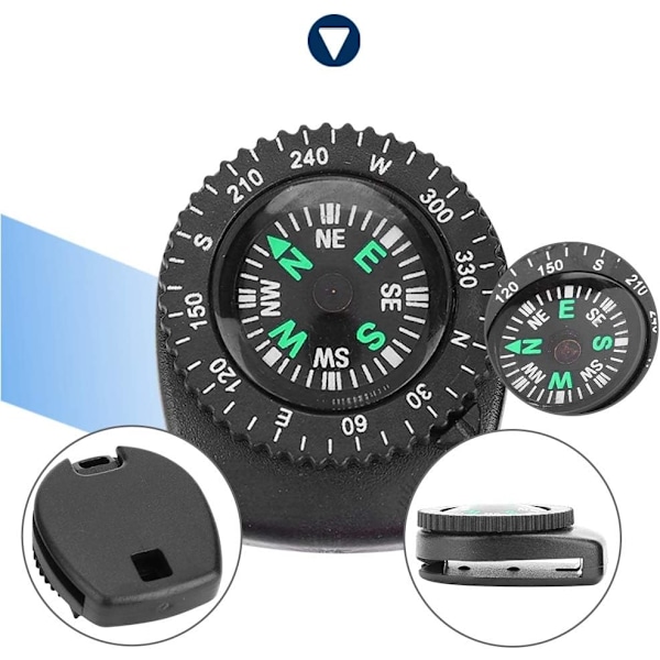Mini kompass för klockarmband Mini fickkompass Clipper Mini kompass Fickkompass Överlevnadsknapp Knappkompass Nödöverlevnad