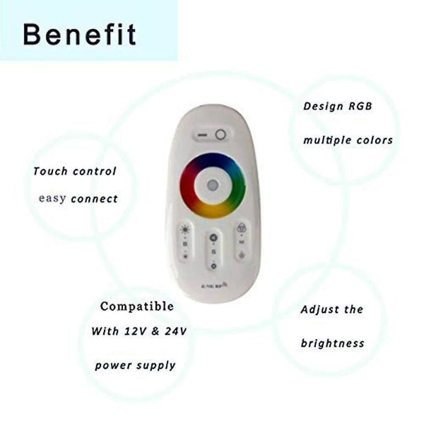 Rf Led Fjernkontroll 2.4ghz Trådløs Rf Touch Led Rgb Dimmer Kontroller For 5050 3528 Rgb Lys