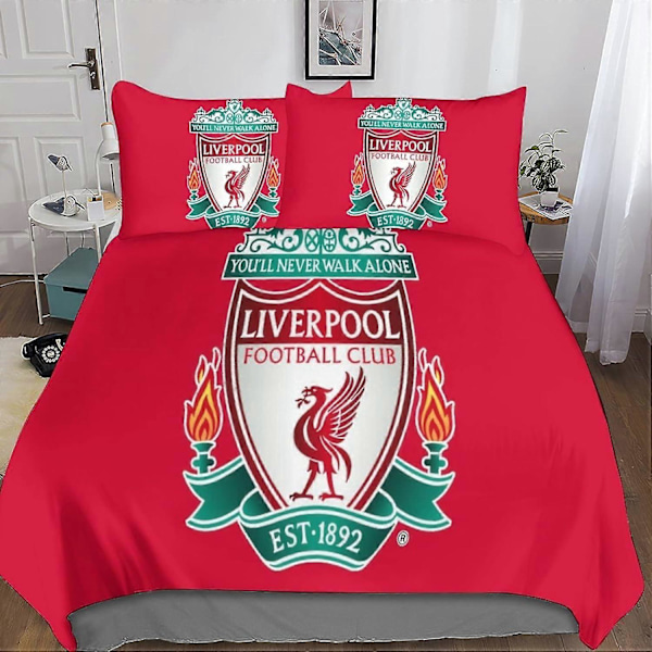 Liverpool-kuvioinen peittosetti lasten makuuhuoneeseen, peitto ja tyynyliina, lasten vuodevaatteet pojille ja tytöille, peitot, king-koko 135*200 CM Single135x200cm