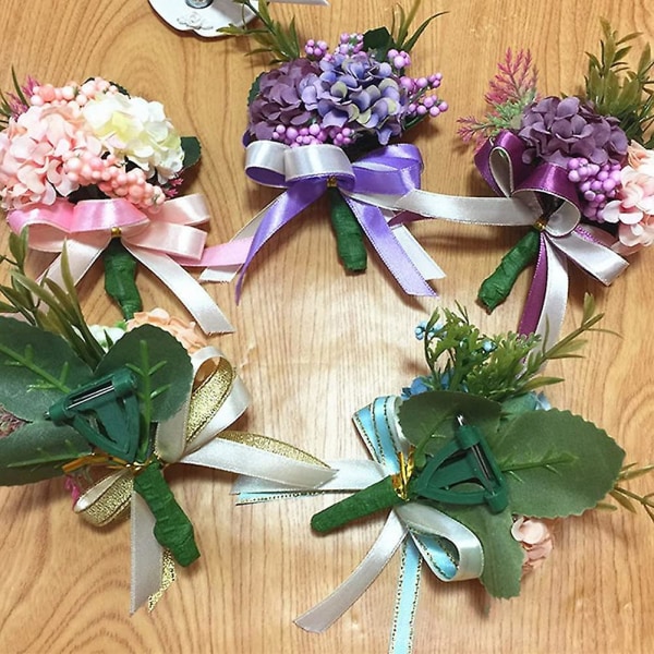 50 st plastbröllopsblommor säkerhetsnålar knapphålsblommor knappnålar bröllop knapphålsblommor blommor stift, grön