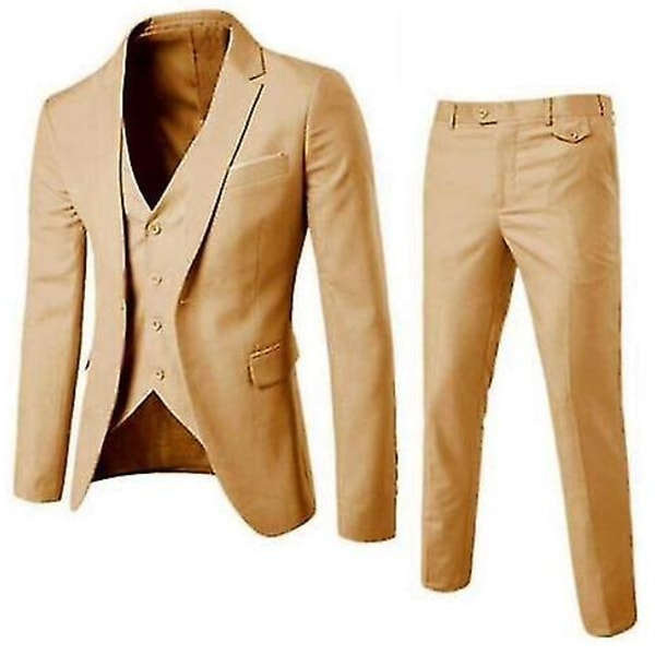 Miesten puku Business Casual 3-osainen puku Blazer Pants -liivi