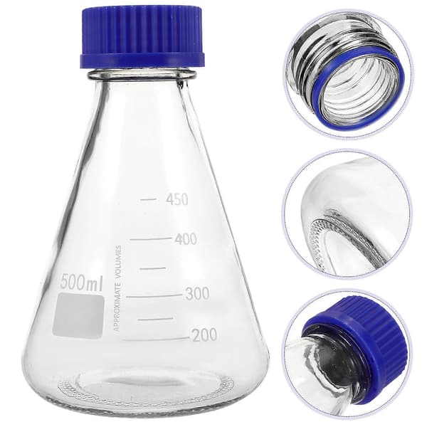 Klar glasflaske laboratorieeksperimentkolbe videnskabelig kolbe til laboratorium (500 ml)
